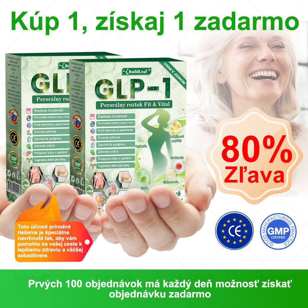 🐝BuildLeaf® GLP-1 6-v-1 Health Solution Perorálna tekutina (Len raz denne, viditeľné zmeny už za 7 dní) Pre obezitu, kardiovaskulárne ochorenia, cukrovku, spánkové apnoe, zdravie čriev, problémy s kĺbmi a ďalšie