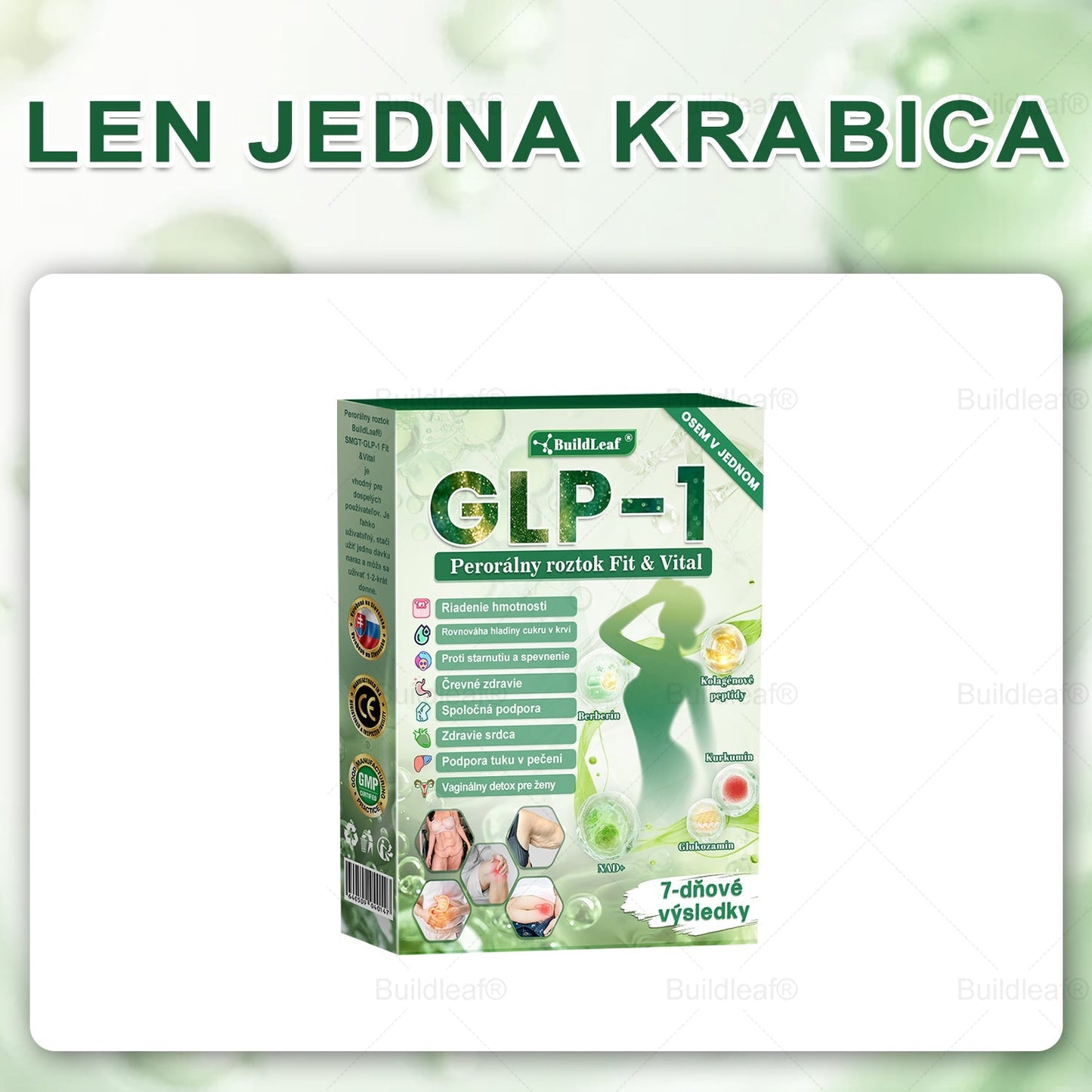 🐝BuildLeaf® GLP-1 6-v-1 Health Solution Perorálna tekutina (Len raz denne, viditeľné zmeny už za 7 dní) Pre obezitu, kardiovaskulárne ochorenia, cukrovku, spánkové apnoe, zdravie čriev, problémy s kĺbmi a ďalšie