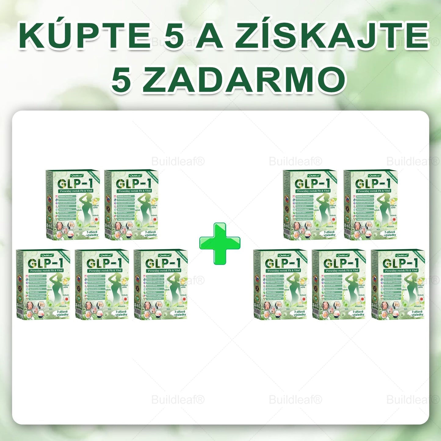 🐝BuildLeaf® GLP-1 6-v-1 Health Solution Perorálna tekutina (Len raz denne, viditeľné zmeny už za 7 dní) Pre obezitu, kardiovaskulárne ochorenia, cukrovku, spánkové apnoe, zdravie čriev, problémy s kĺbmi a ďalšie