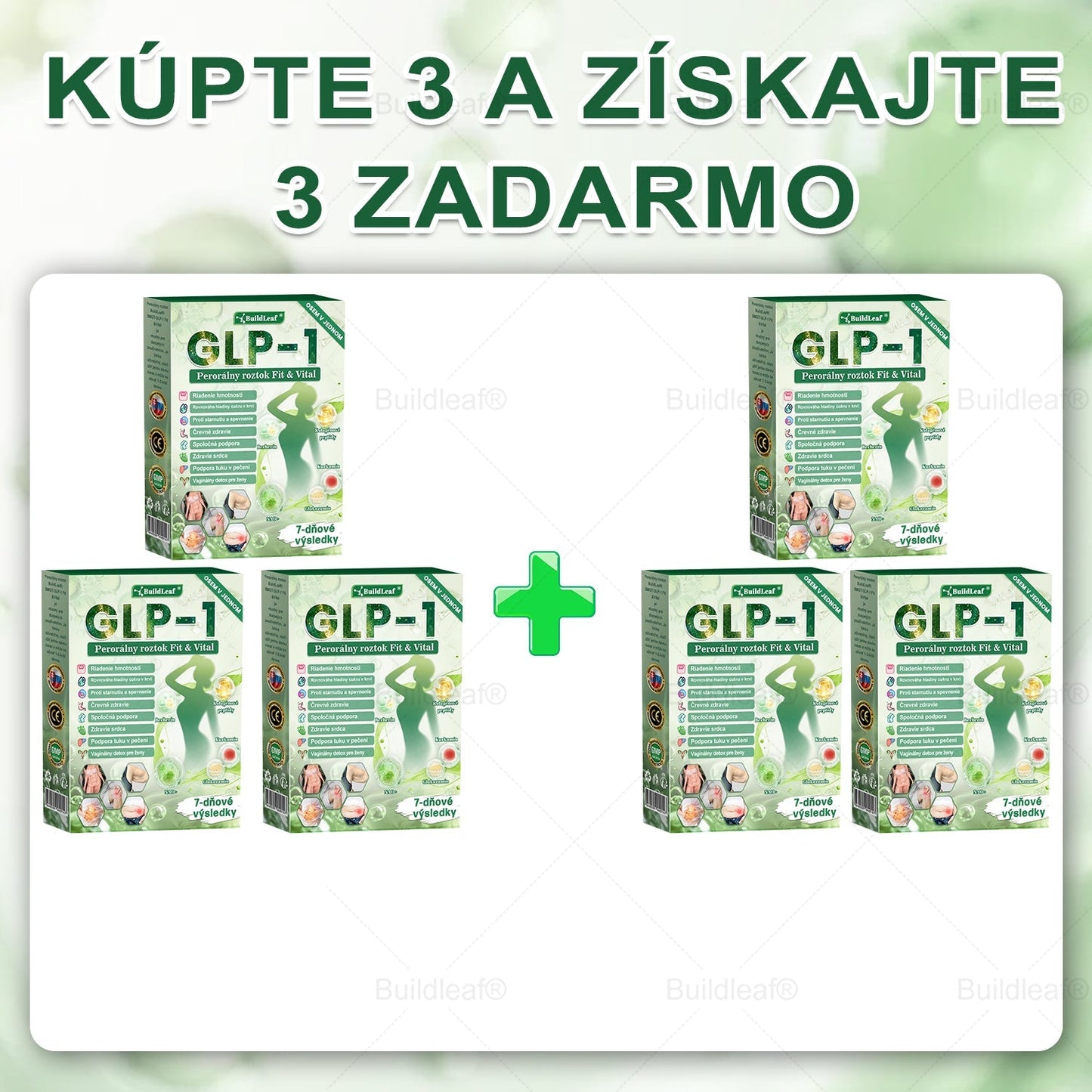 🐝BuildLeaf® GLP-1 6-v-1 Health Solution Perorálna tekutina (Len raz denne, viditeľné zmeny už za 7 dní) Pre obezitu, kardiovaskulárne ochorenia, cukrovku, spánkové apnoe, zdravie čriev, problémy s kĺbmi a ďalšie